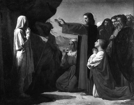 The Resurrection of Lazarus, painting by Leon Bonnat, France, 1857