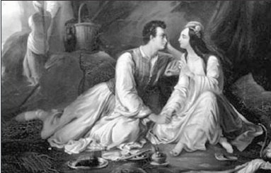 Das Gemlde 'Steinerne Gast' von Ilja Repin (1844-1930), nach der Vorlage der spanischen Legende von Don Juan