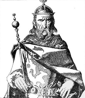 Uther Pendragon, father of King Arthur, by Howard Pyle, from 'The Story of King Arthur and His Knights' by Howard Pyle, Charles Scribners, New York, 1903