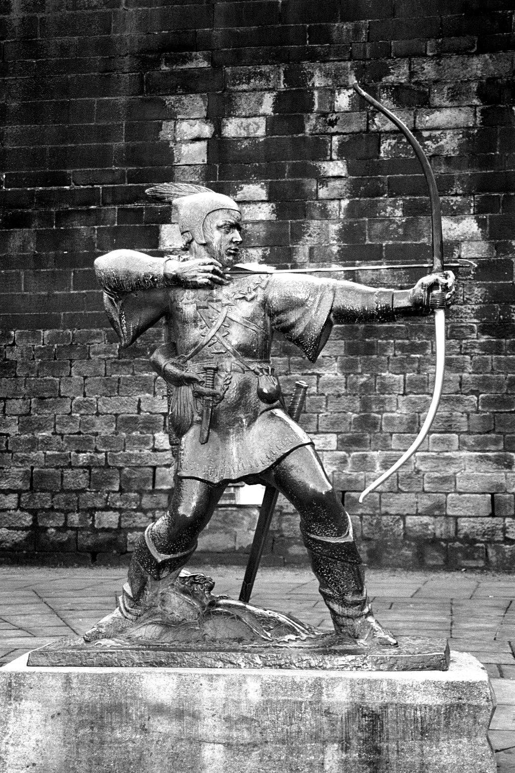 Robin-Hood-Denkmal vor dem Schloss in Nottingham