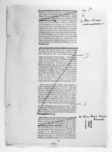 Druckfahnenkorrektur von Max Frischs Tagebuch vom Mrz 1950