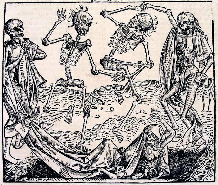 The Dance of Death (1493) von Michael Wolgemut aus dem  Liber chronicarum von Hartmann Schedel
