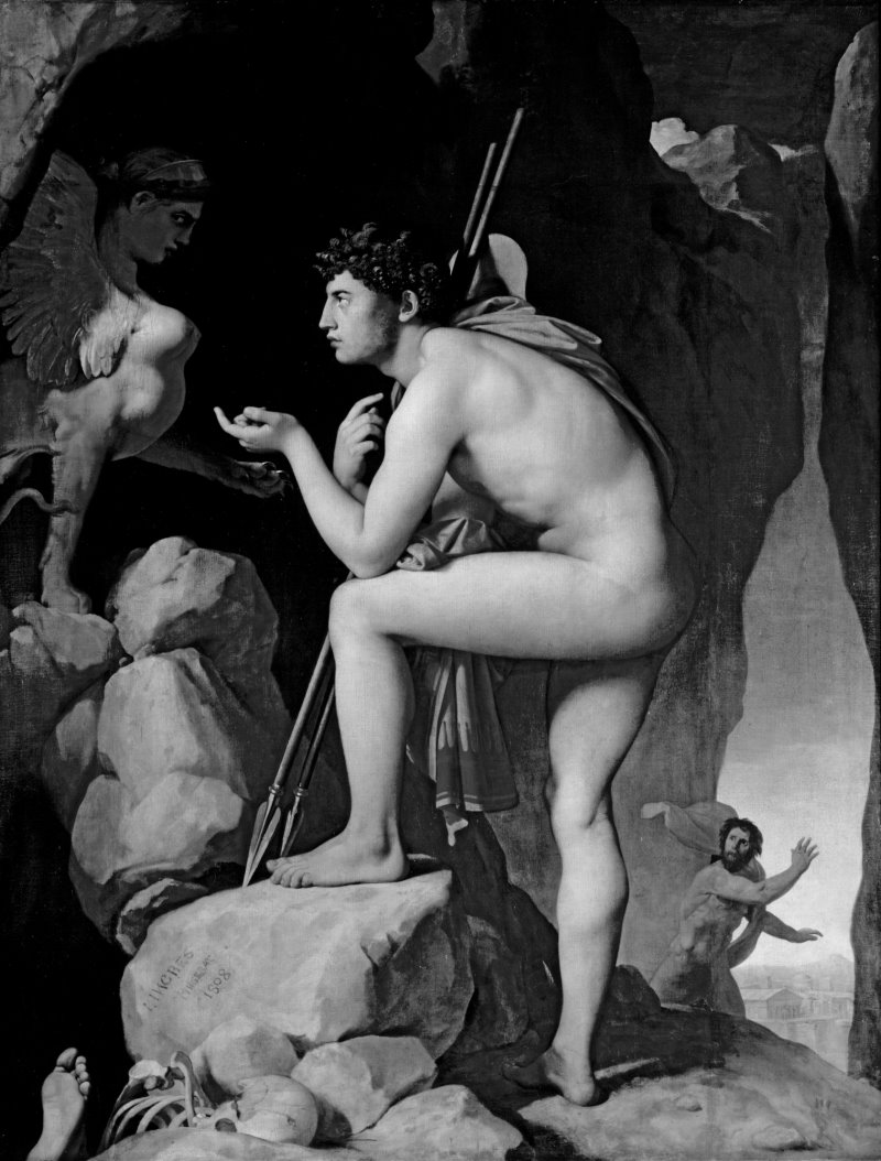 dipus und die Sphinx, Gemlde von Jean-Auguste Ingres (1808)