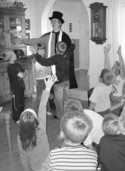 Amateur magician performing 'children's magic'