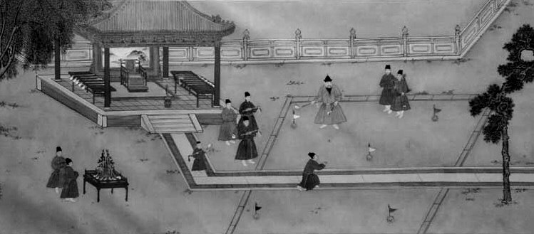 Kaiser Xuande bei einer Art Golfspiel in China (um 14251435)
