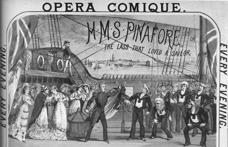 Theaterplakat zur Urauffhrung von H.M.S. Pinafore, 1878