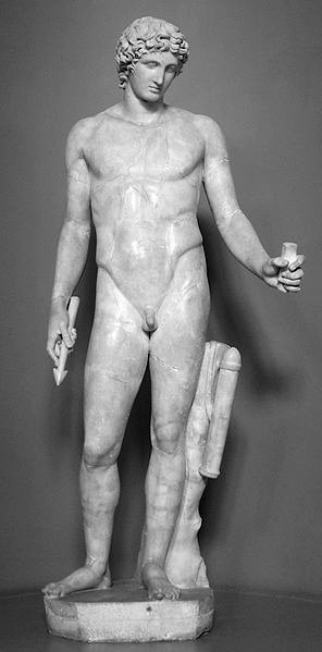 Apollon mit Pfeil und Bogen (ist hier abgebrochen) (Statue, heute im Ashmolean Museum, Oxford)