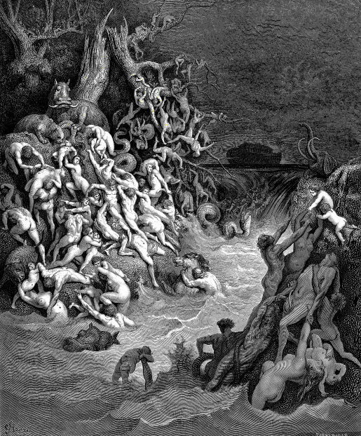 Knstlerische Darstellung der Sintflut von Gustave Dor